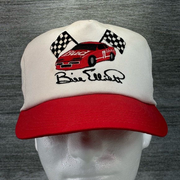 VTG Bill Elliott Bud King Of Beers USA Made Snapback Trucker Hat OSFA 1994 90s - Picture 15 of 16